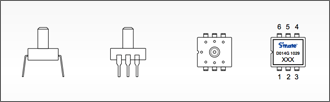 SLP33 Series Gage Pressure Sensor Mechanical Outline Drawing for DIP and SMT available for vacuum pressure
