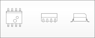 SOP30 Series Absolute Miniature Pressure Sensor Mechanical Outline Drawing