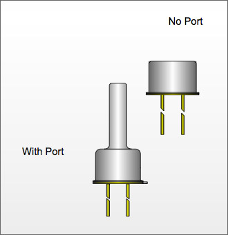 STD60 Series Absolute Pressure Sensor Mechanical Outline Drawing Metal Can TO5 package with and without port ( nipple )